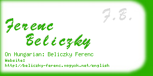 ferenc beliczky business card